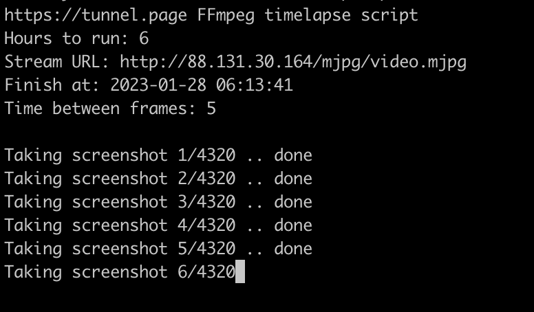 FFmpeg timelapse script